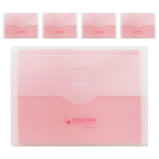 珠友文化 6層輕巧扁型風琴夾 A4, 粉紅色, 5個