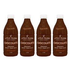 LITTLE ISLAND 壽滿趣 紐西蘭小島有機巧克力植物奶, 紐西蘭原瓶進口, 有機認證, 無乳製品全素可, 1L, 4瓶
