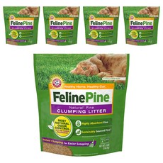ARM&HAMMER Feline Pine 天然松木凝結貓砂 最佳天然氣味控制 8磅, 3.62kg, 5包