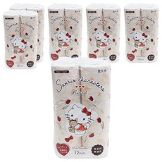 maRUTOmi 丸富製紙 捲筒衛生紙 自然風款 三麗鷗家族, 25m, 6個, 12捲