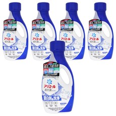 ARIEL 日本原裝進口 柔軟香氛抗菌洗衣精/超濃縮抗菌 深藍淨白, 700g, 5瓶