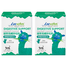 in plus 贏 貓草高纖排毛粉 貓用營養劑, 18包, 1g, 順暢舒壓, 2盒
