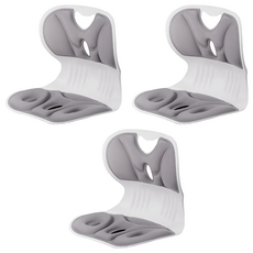 SIANG SI 矯姿護腰椅靠 兒童款 灰色 35 x 30 x 34cm, 輔助矯正坐姿，預防駝背, 3個