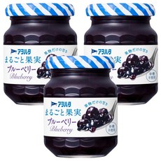 Aohata 藍莓果醬 無蔗糖 日本市佔率第一品牌 使用日本農產品 富含水果果粒, 125g, 3罐