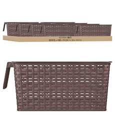 藤藝櫥櫃手把收納籃/置物籃, 咖啡色, 8個