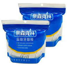 奈森克林 扁線牙線棒, 400支, 寬大潔牙面積 有效清潔齒垢, 柔軟纖維 易吸附牙縫殘渣, 2包