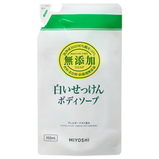 MIYOSHI 無添加沐浴精 補充包 350ml 溫和清潔 無香料 無色素 無防腐劑, 白色, 1包