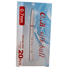 O.B. 歐布德 silk-ball 自動原子筆 0.7mm 20支裝, 紅色, 1盒