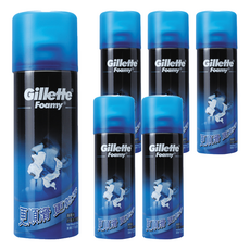 Gillette 吉列 刮鬍泡 薄荷, 讓刮鬍時更順滑 泡沫豐富 易於塗抹, 210g, 6罐