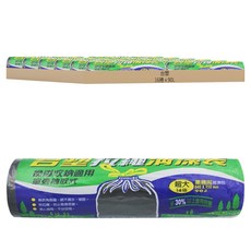 台塑拉繩清潔袋 黑色大容量 環保方便 抽取式設計, 90L, 16捲