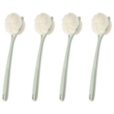 小麥購物 雙面長柄沐浴刷 抹茶綠 長柄軟毛 搓澡巾, 2支, 2組