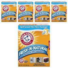 ARM&HAMMER 清潔用小蘇打粉消臭盒，適用於冰箱、冷凍庫、鞋架、健身包，防漏包裝, 340g, 5盒