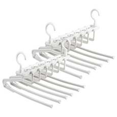 Craftsman In Storage 收納職人 日式簡約多功能伸縮折疊魔術褲架, 白色, 2個