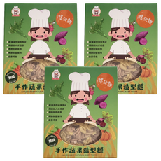 港媽私房手作 手作蔬果造型螺旋麵，嚴選優質食材，無添加人工色素，全素可食, 90g, 3盒