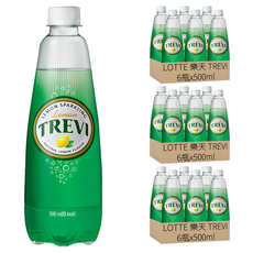LOTTE 樂天 TREVI 檸檬氣泡飲, 0kcal低負擔 沁涼清爽, 500ml, 18瓶