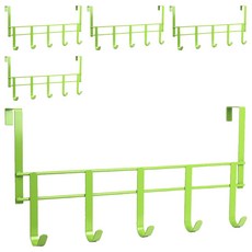 Wisdom 經典款門後五鉤 - 鐵製 49x24x8cm 台灣製, 嫩芽綠, 5個