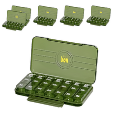 攜帶型藥盒 21格 綠色, 6個