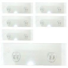 Easy 易立家 長方形雙勾貼片, 透明色, 6個