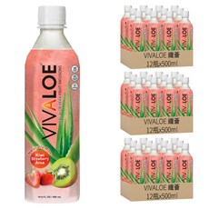 VIVALOE 纖薈 奇異果草莓蘆薈綜合果汁飲料 寶特瓶, 500ml, 36瓶