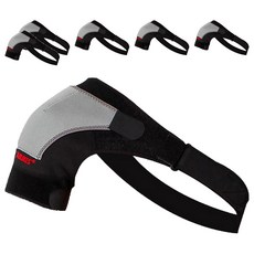 AOLIKES 奧力克斯 3D立體四點加壓可調式護肩 左肩, 黑色, 6個