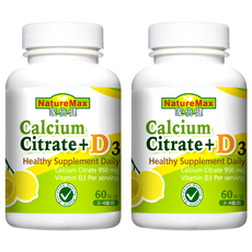 NatureMax 家倍健 Calcium Citrate+ D3, 好吸收 輕鬆補鈣, 60顆, 2罐