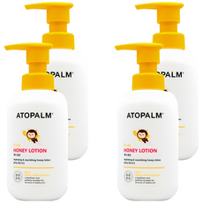 ATOPALM 愛多康 兒童蜂蜜乳液，敏弱肌適用，舒緩皮膚乾燥，維持水潤肌膚，雙重結構瓶身設計, 300ml, 4瓶