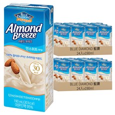 BLUE DIAMOND 藍鑽 Almond Breeze 無糖杏仁飲 190ml, 48入