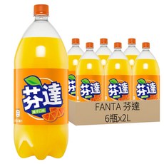 FANTA 芬達 橘子汽水, 2L, 6瓶