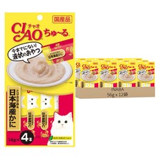 INABA CIAO 啾嚕 肉泥, 雞肉 + 日本蟹, 56g, 12袋