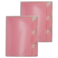 KYOKUTO A5 20孔半透明彩色資料夾 粉紅色 1個, 2個