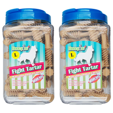 Boneplus 動能雙頭潔牙骨 狗 潔牙零食 4.3英吋, 牛奶, 1.1kg, 2罐