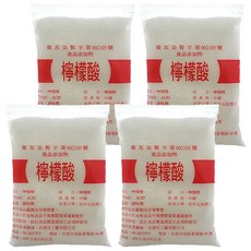 壽生 食品級檸檬酸450g*4包-天然清潔劑，除水垢、除臭，食品級安心使用, 450g