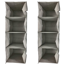 FANCY LIFE 衣櫥收納掛袋 四層 灰色 0.4kg 60x35x54, 2個