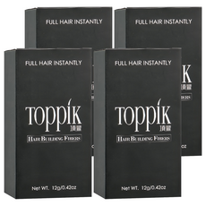 TOppiK 增髮纖維 12g, 4瓶, 黑色 BLACK