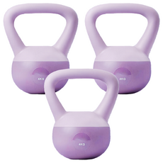 FOSO 壺鈴小啞鈴,紫色,4kg,3個,居家健身核心訓練器材