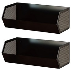 小麥購物 磁吸置物架 C632 大號 674g, 黑色, 2個