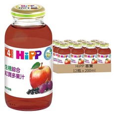 HiPP 喜寶 綜合紅寶多果汁 4個月以上, 200ml, 12瓶