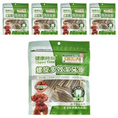 Chewy Time 健康時刻 全犬螺旋無穀潔牙骨 小包裝 短 犬用 - 清新口氣, 無添加防腐劑, 富含新鮮雞肉精製, 鱉蛋爆毛, 120g, 5包