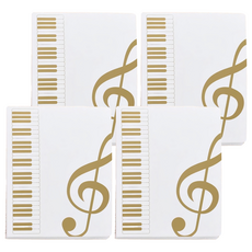 音樂資料夾 透明內頁袋 80頁160面 樂譜文件夾 A4, 白色, 4個