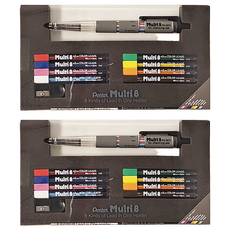 Pentel 飛龍文具 設計家專用 8色色鉛筆 繪圖便攜, 2組, 混合顏色