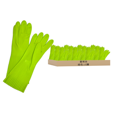 喜常來 環保百摺手套, 6雙, 7.5吋, 綠色