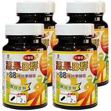 BioBank 大金宏醫 全新B群88種蔬果酵素升級版，含酵母萃取，鳳梨酵素，蔬果精華, 30顆, 4瓶