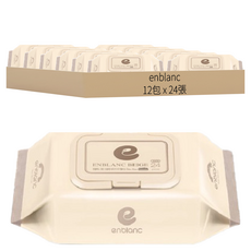 enblanc 輕厚松針 純水濕紙巾隨身包 掀蓋式, 24張, 12包, 70gsm