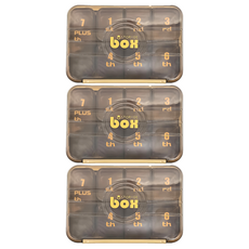 理享家 便攜式7日藥盒 7格, 17 x 13 x 3cm, 淡奶咖色, 3個