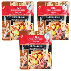 T.N.A. 悠遊餐包 狗狗貓咪適用 即拆即食 無添加防腐劑及人工香料 100%真食材, 牛肉, 150g, 3包