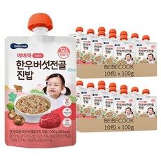 BEBECOOK 寶寶粥 韓牛海帶湯口味 Set, 常溫保存, 嬰兒食品, 100g, 20包