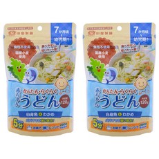 田靡製麵 寶寶烏龍麵 白身魚海帶芽 120g*2包, 7個月以上寶寶副食品，日本國產小麥無鹽烏龍麵