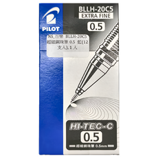 PILOT 百樂 超細鋼珠筆, 獨創3點支撐, 顏色繽紛, 藍色, 1盒