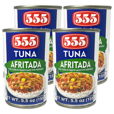 555 AFRITADA 鮪魚罐 茄汁蔬菜鮪魚片, 155g, 4罐