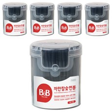 B&B 竹炭棉花棒 100%純棉, 150入, 5盒